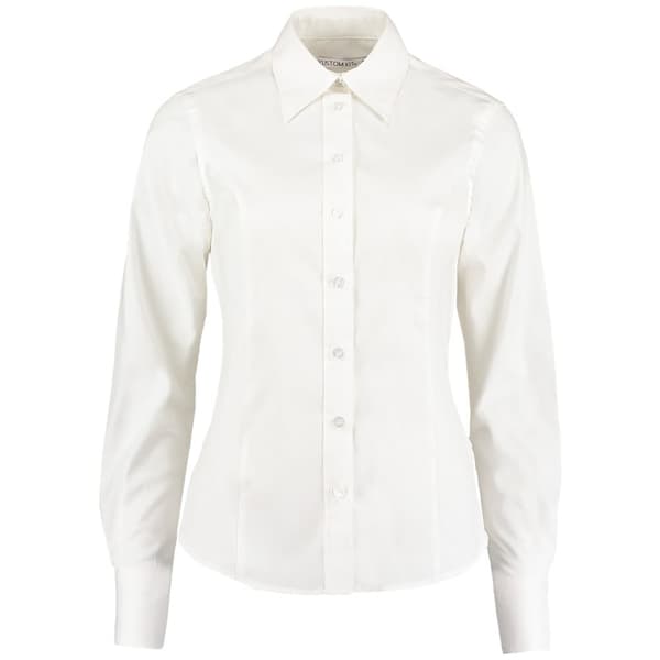 Kustom Kit Ladies Corporate langærmet Oxford-skjorte med lange ærmer
