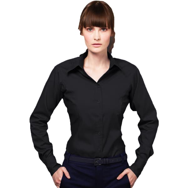 Kustom Kit Ladies Corporate langærmet Oxford-skjorte med lange ærmer