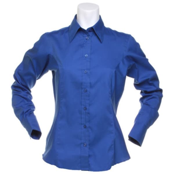 Kustom Kit Ladies Corporate langærmet Oxford-skjorte med lange ærmer