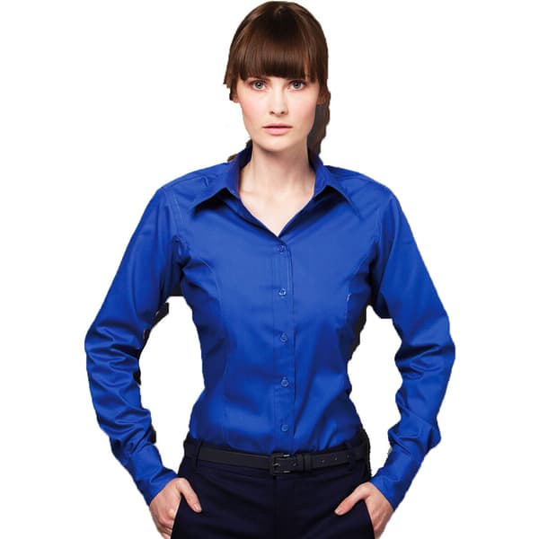 Kustom Kit Ladies Corporate langærmet Oxford-skjorte med lange ærmer