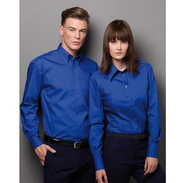 Kustom Kit Ladies Corporate langærmet Oxford-skjorte med lange ærmer