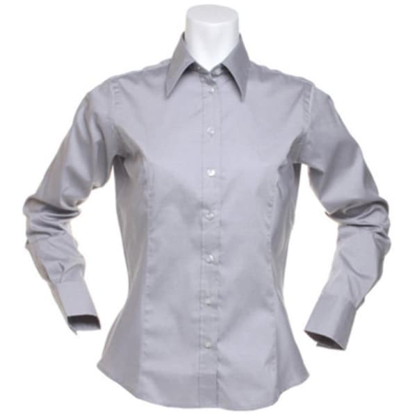 Kustom Kit Ladies Corporate langærmet Oxford-skjorte med lange ærmer