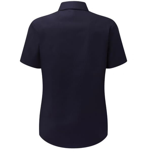 Russell Collection Ladies/Womens Short Sleeve Poly-Cotton Easy Care Poplin Shirt