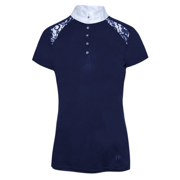 HyFASHION Dame/Ladies Laila Lace Show Shirt med blonder Navy XL