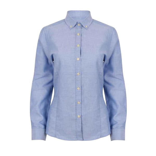 Henbury Modern långärmad Oxford-skjorta för kvinnor/damer
