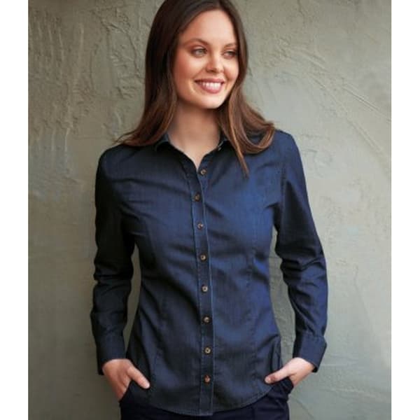 Brook Taverner Womens/Ladies Banff Long Sleeve Chambray Shirt