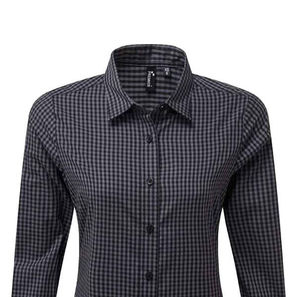 Premier Womens/Ladies Maxton Check Long Sleeve Shirt