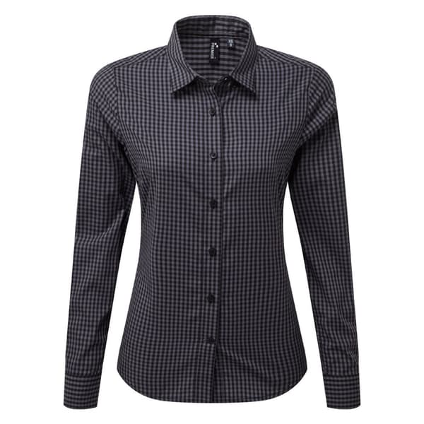 Premier Womens/Ladies Maxton Check Long Sleeve Shirt