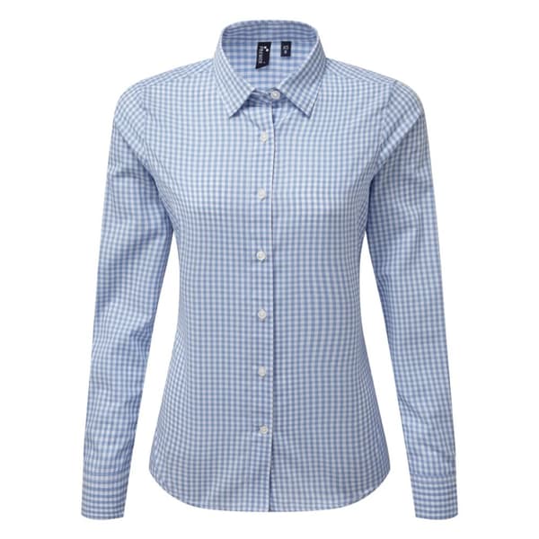 Premier Womens/Ladies Maxton Check Long Sleeve Shirt