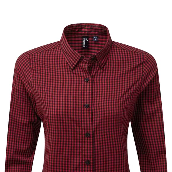 Premier Womens/Ladies Maxton Check Long Sleeve Shirt