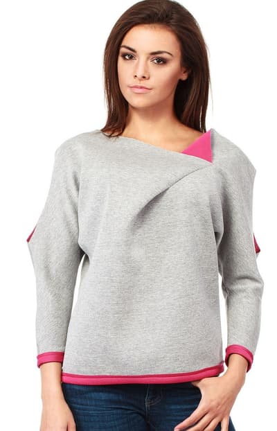 Sweatshirt M138, grå-pink, s