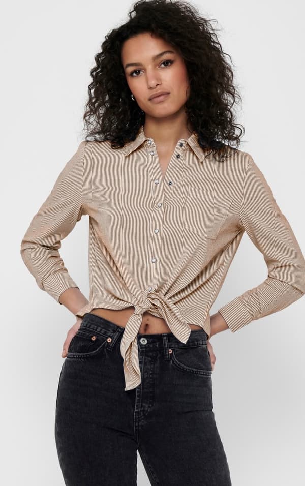 Only - onlLecey Stripe Knot Shirt