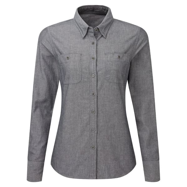 Premier Kvinnor/Damer Chambray Organic långärmad skjorta