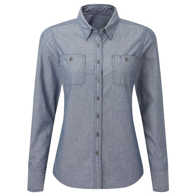 Premier Kvinnor/Damer Organic Fairtrade Certified Chambray Formal Shirt för kvinnor/damer