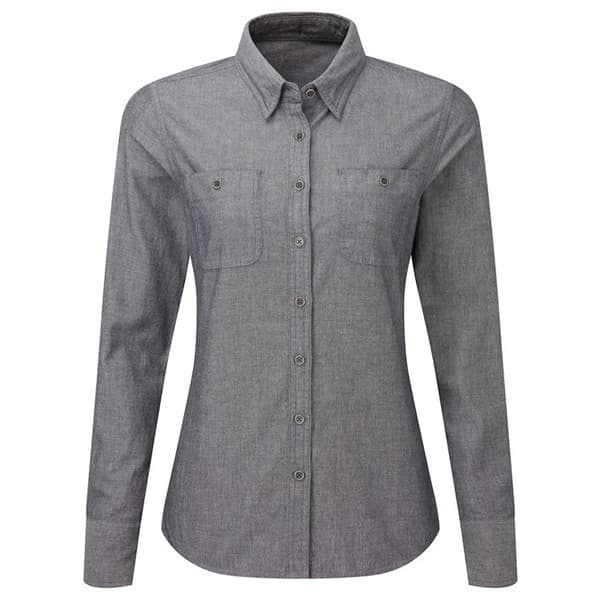Premier Womens/Ladies Organic Fairtrade Certified Chambray Formal Shirt