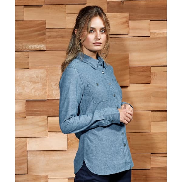Premier Womens/Ladies Organic Fairtrade Certified Chambray Formal Shirt