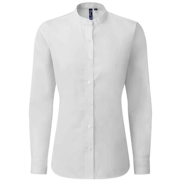 Premier Womens/Ladies Banded Grandad Collar Formal Shirt