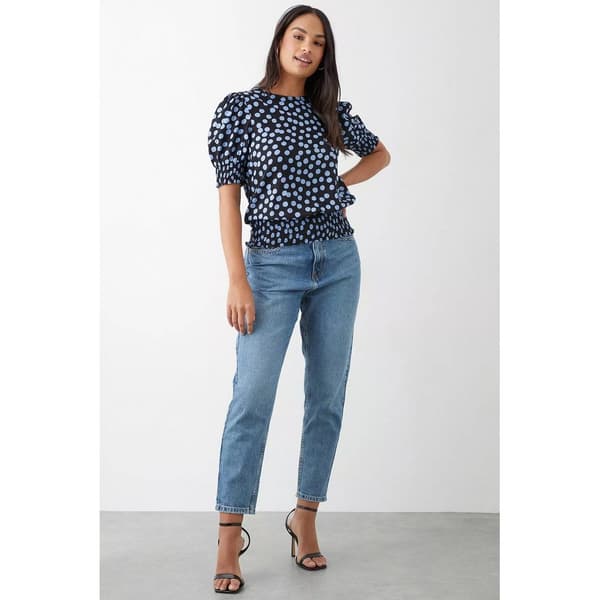 Dorothy Perkins Womens/Ladies Spotted Shirred Hem Blouse