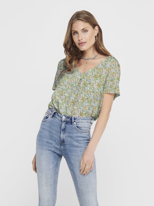 Jacqueline - jdyStarr SS V-neck Top Spray Animal