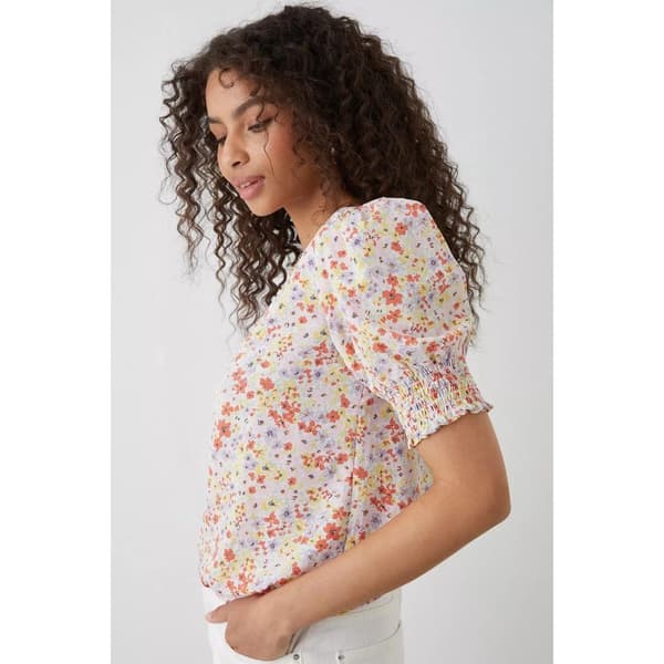 Dorothy Perkins Damblus med rynkad kant och Ditsy-mönster
