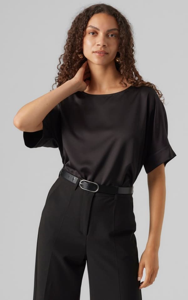 Vero Moda - vmMerle 2/4 O-neck Top Svart XS