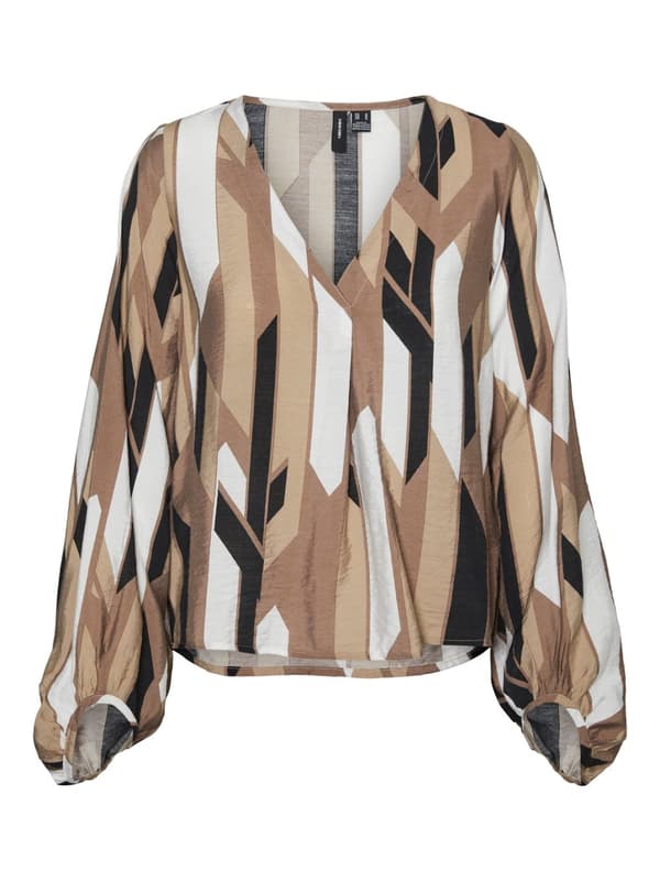 Vero Moda - vmNuna Josie LS Top Brun XS