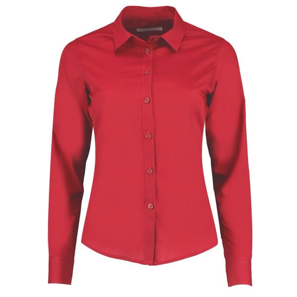 Kustom Kit Womens/Ladies Poplin Tailored Long-Sleeved Shirt