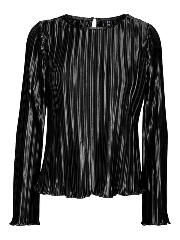 Vero Moda - vmRikki Wide Plisse LS Top Svart M