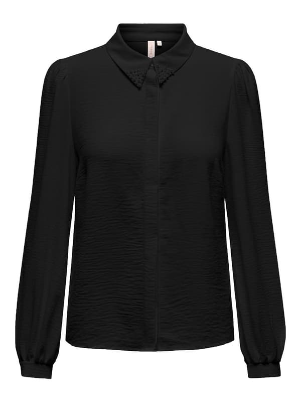 Only - onlMette Pearl LS Shirt Svart L