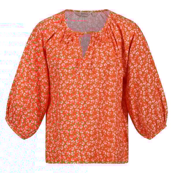 Regatta Womens/Ladies Orla Kiely Parsley Tie Neck Blouse Satsuma 10 UK