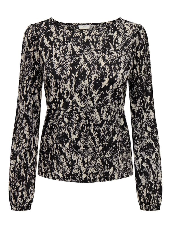Jacqueline - jdyClaude LS Top Snake Print Svart XS