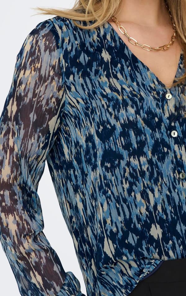 Only - onlLuna LS V-neck Top Ethnic Rebel Print