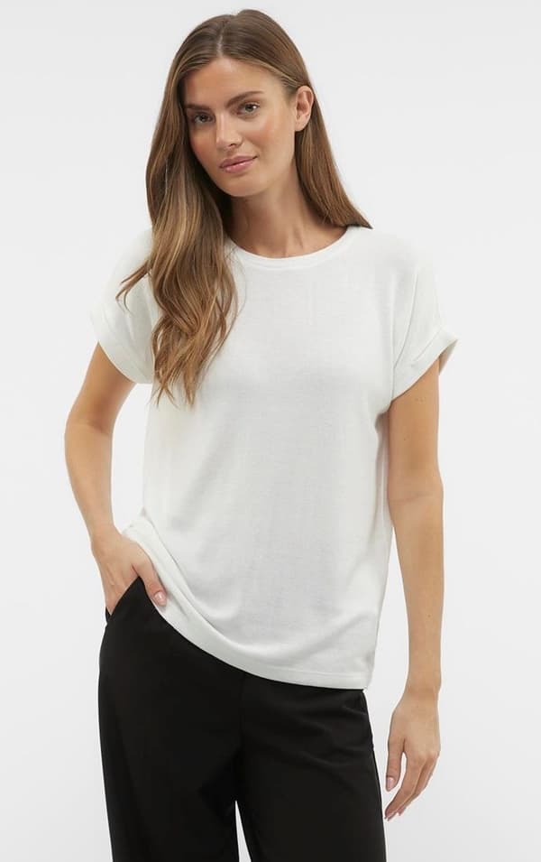Vero Moda - vmBrianna SS O-neck Pullover Offwhite L