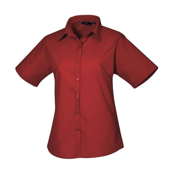 Premier Womens/Ladies Poplin Short-Sleeved Blouse