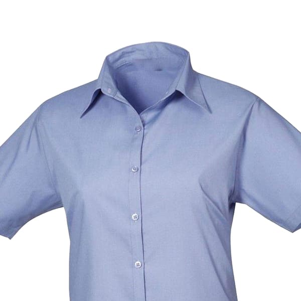 Premier Womens/Ladies Poplin Short-Sleeved Blouse
