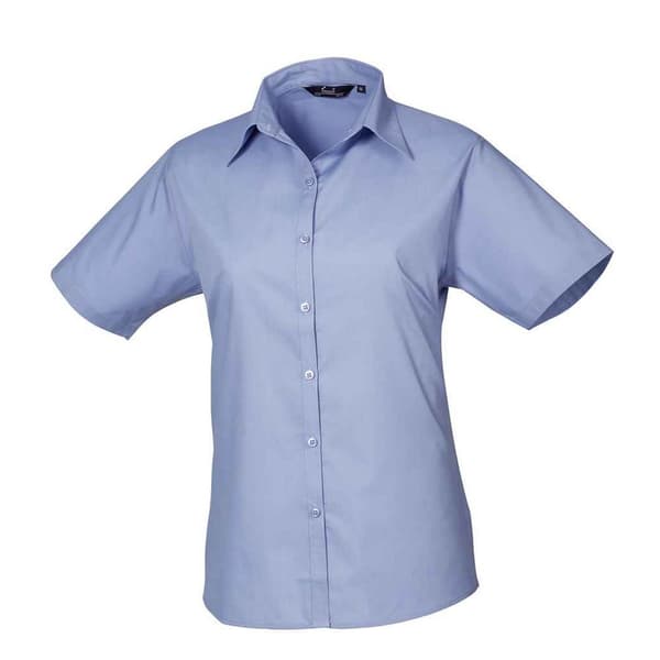 Premier Womens/Ladies Poplin Short-Sleeved Blouse