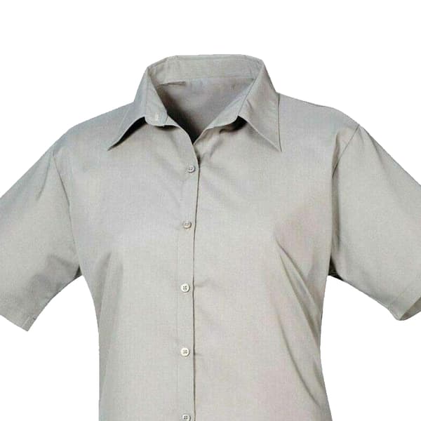 Premier Womens/Ladies Poplin Short-Sleeved Blouse