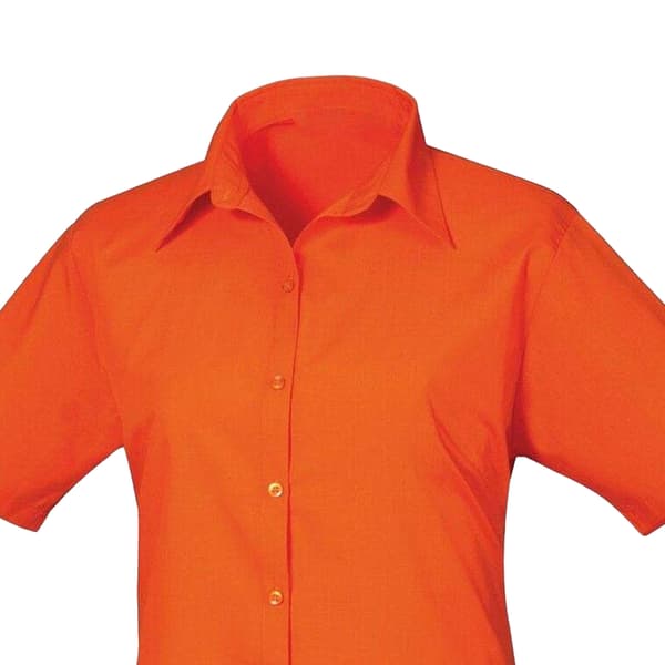 Premier Womens/Ladies Poplin Short-Sleeved Blouse