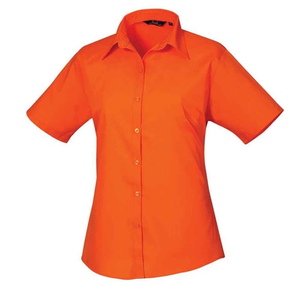 Premier Womens/Ladies Poplin Short-Sleeved Blouse