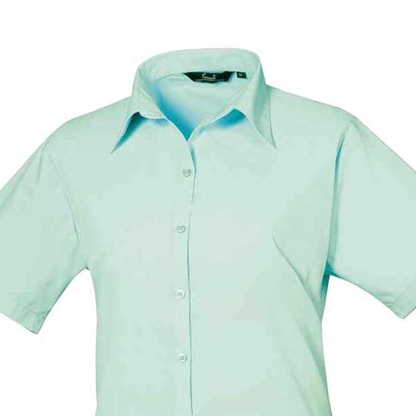 Premier Womens/Ladies Poplin Short-Sleeved Blouse