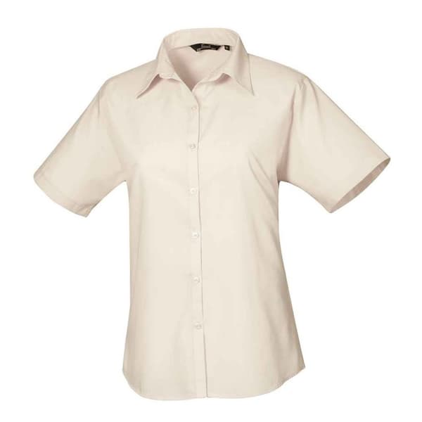 Premier Womens/Ladies Poplin Short-Sleeved Blouse