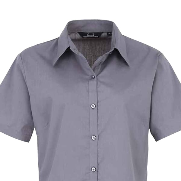 Premier Womens/Ladies Poplin Short-Sleeved Blouse
