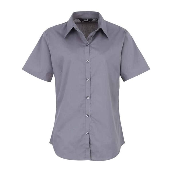 Premier Womens/Ladies Poplin Short-Sleeved Blouse