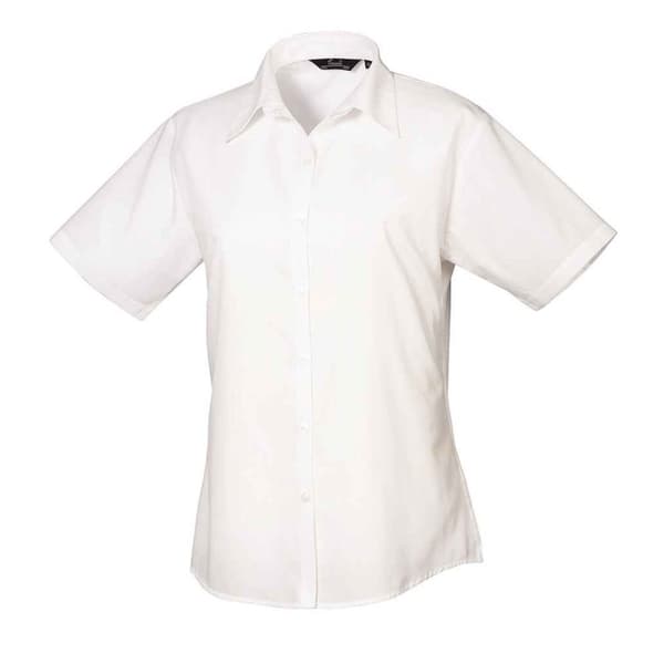 Premier Womens/Ladies Poplin Short-Sleeved Blouse