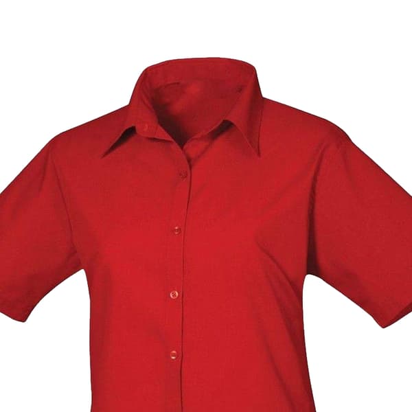 Premier Womens/Ladies Poplin Short-Sleeved Blouse