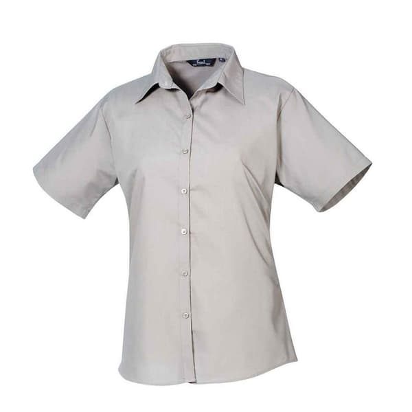 Premier Womens/Ladies Poplin Short-Sleeved Blouse