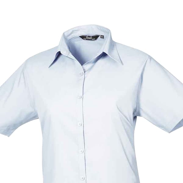 Premier Womens/Ladies Poplin Short-Sleeved Blouse