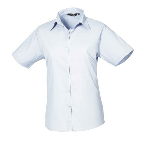 Premier Womens/Ladies Poplin Short-Sleeved Blouse