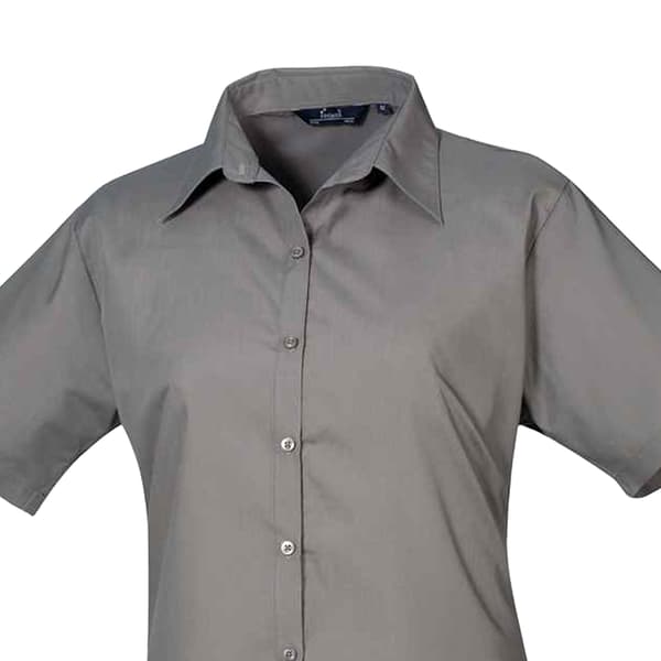 Premier Womens/Ladies Poplin Short-Sleeved Blouse