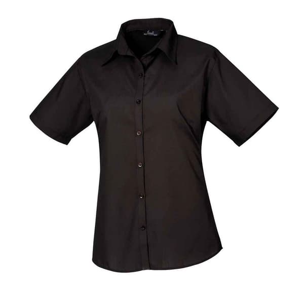 Premier Womens/Ladies Poplin Short-Sleeved Blouse